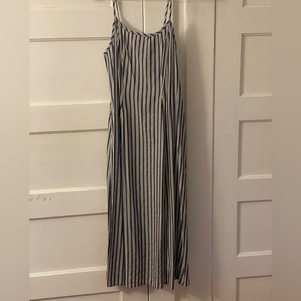 Blue and beige strip dress